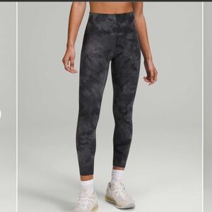 lululemon wunder train 25” leggings, sz 4, diamond dye pitch grey graphite grey